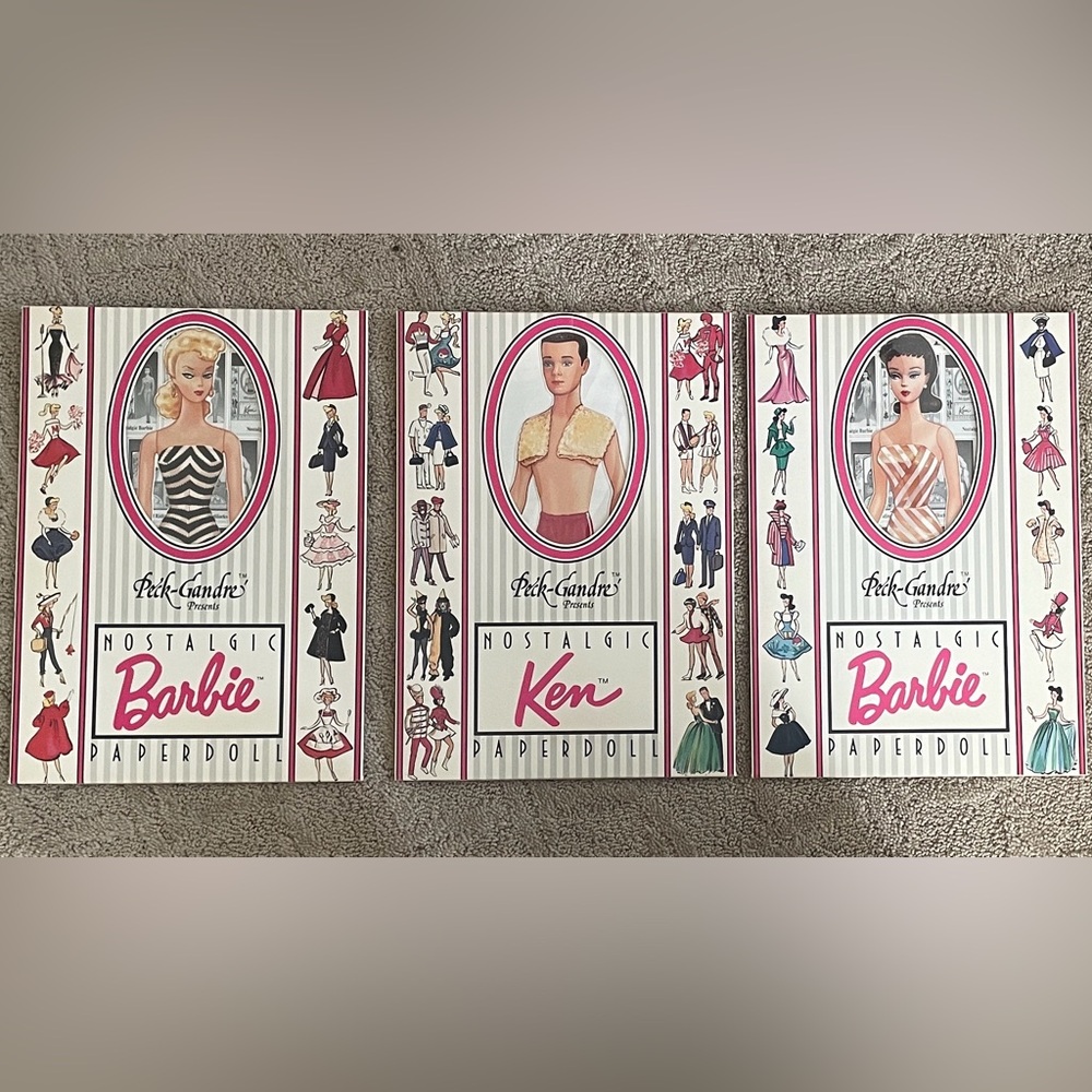 Barbie & Ken Nostalgic Paper Doll Box Set with Pink Accents